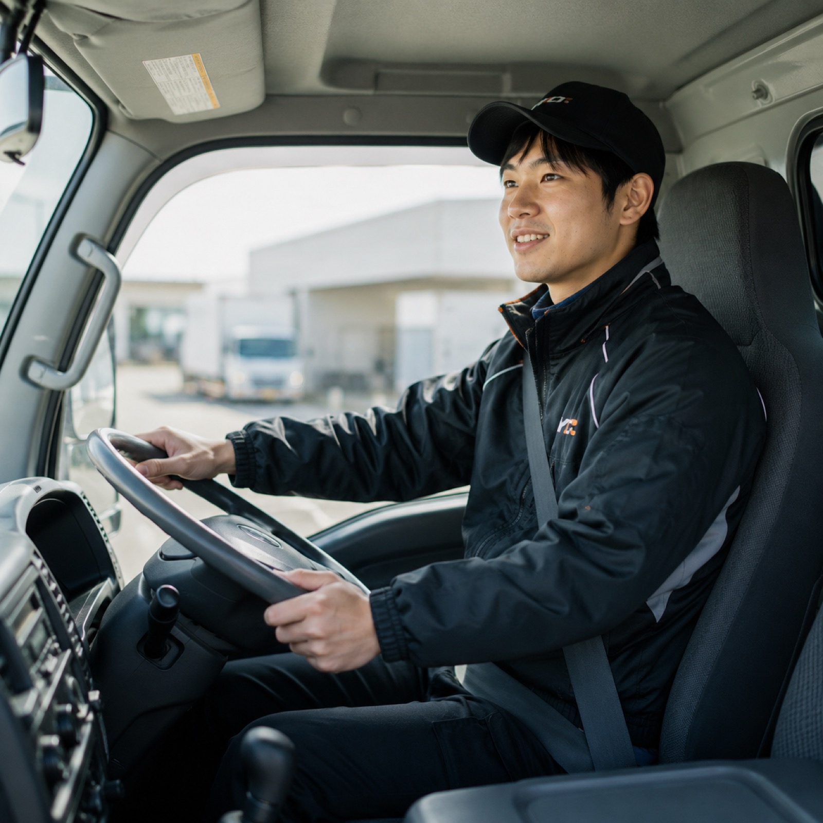 トラックを運転するスタッフ
