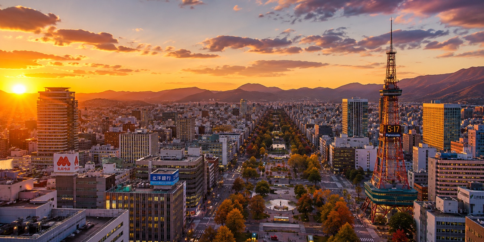 札幌の街並み（夕景）
